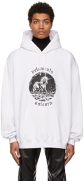 VETEMENTS White Double Unicorn Hoodie