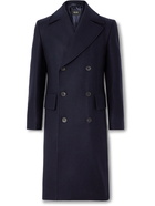 Hugo Boss - Double-Breasted Wool-Blend Twill Coat - Blue