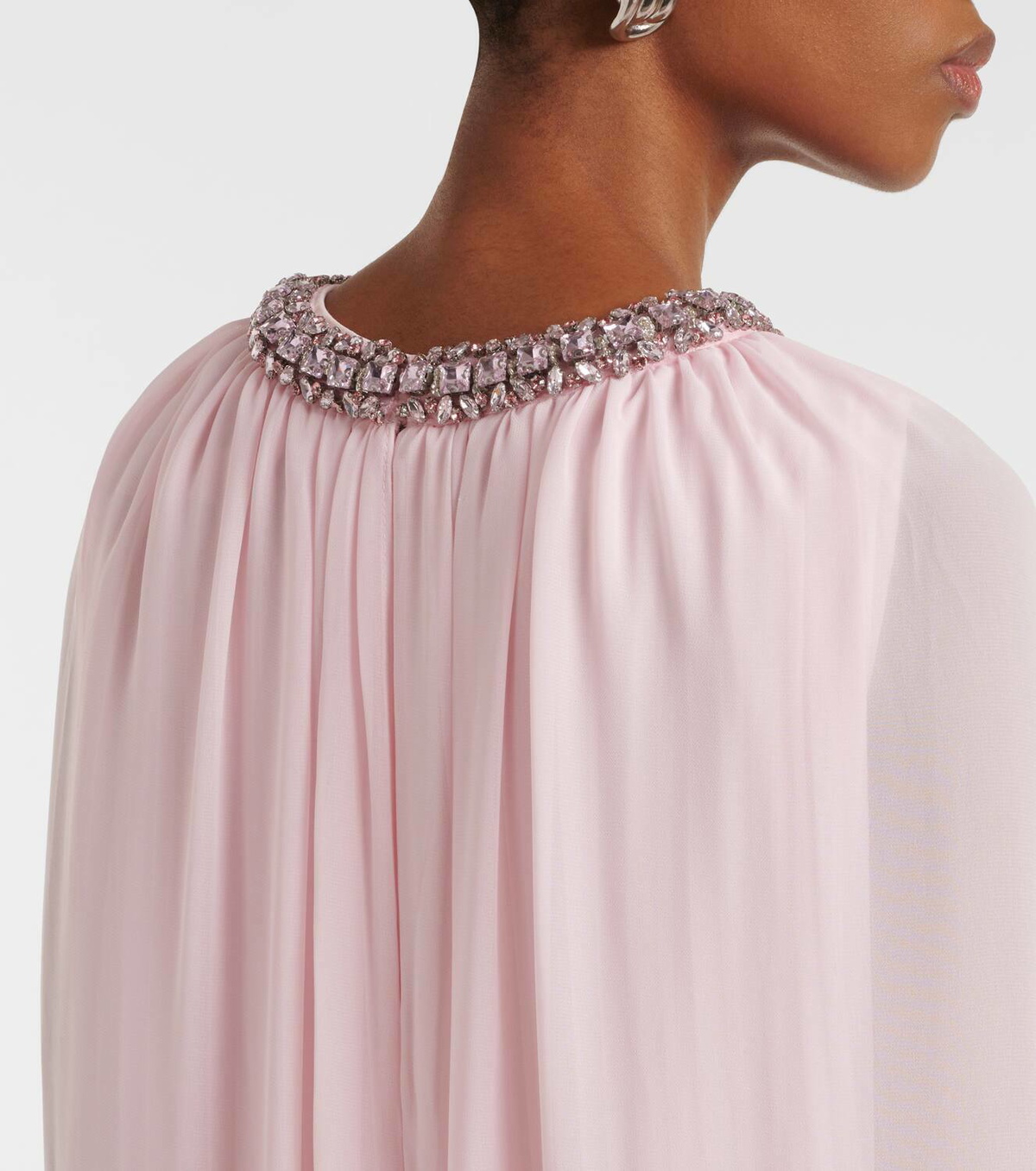 Self-Portrait Caped chiffon gown