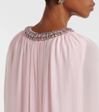 Self-Portrait Caped chiffon gown