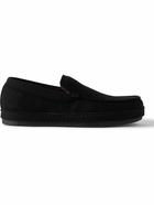 Zegna - Shearling-lined Wool-Felt Slippers - Black