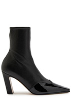 Khaite Nevada 85 Leather Ankle Boots Black