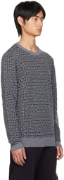 Balmain Gray Monogram Sweater