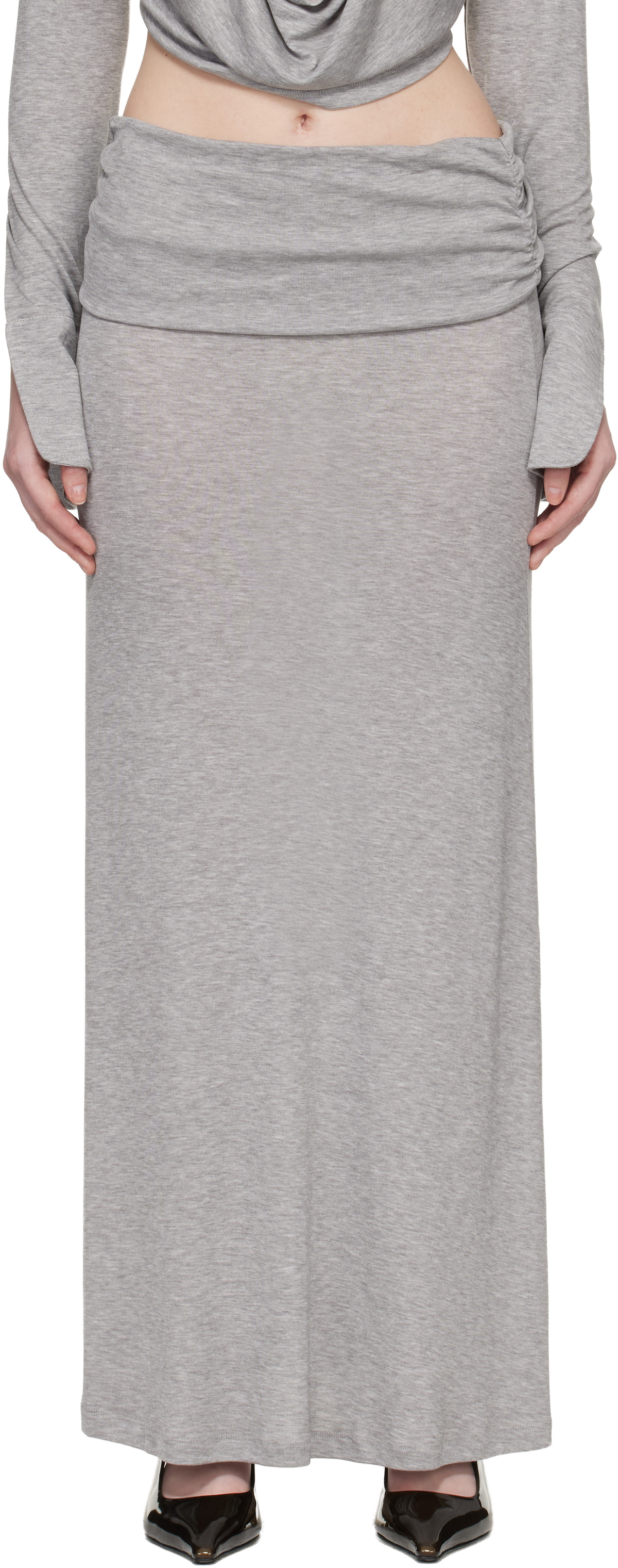 Aya Muse Gray Feyra Midi Skirt