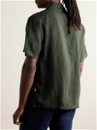 NN07 - Julio 5706 Camp-Collar Linen Shirt - Green