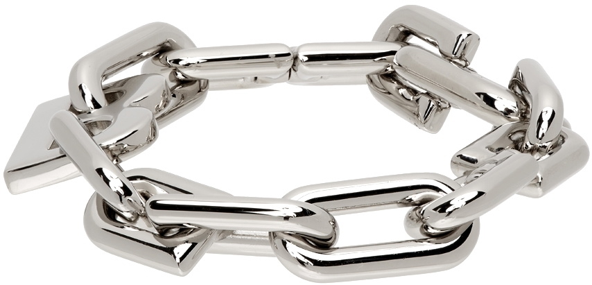 Balenciaga Silver Thin B Chain Bracelet