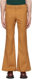 Marni Tan Embroidered Trousers