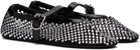 ALAÏA Black Crystal-Cut Ballerina Flats