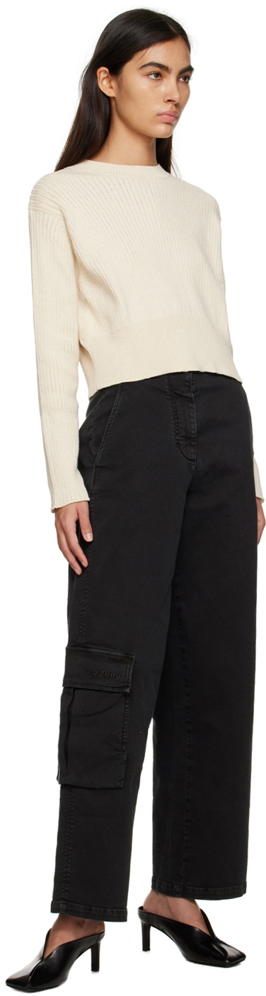 HALFBOY Black Cargo Trousers