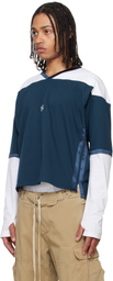 Raimundo Langlois Navy & White Layered V-Neck T-shirt