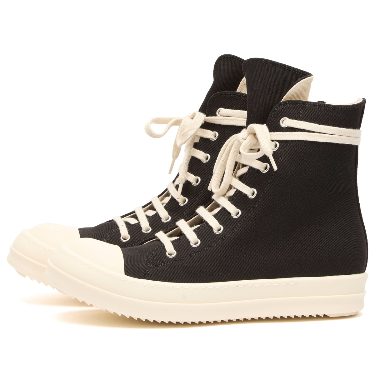 Rick Owens DRKSHDW Women's Denim Sneakers in Black/Milk