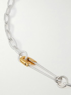 Jam Homemade - Safety Pin Silver, Gold-Plated and Diamond Necklace