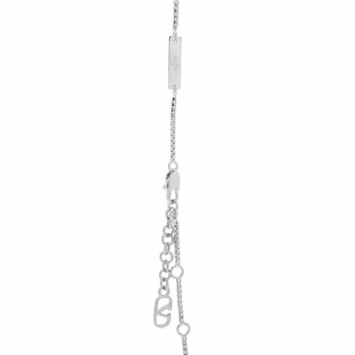 Valentino Men's Signature V Necklace in Palladium