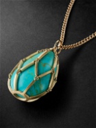 Jacquie Aiche - Gold Turquoise Pendant Necklace