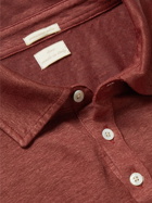 Massimo Alba - Slub Linen-Jersey Polo Shirt - Burgundy