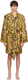 Versace Underwear Black & Gold Barocco Robe