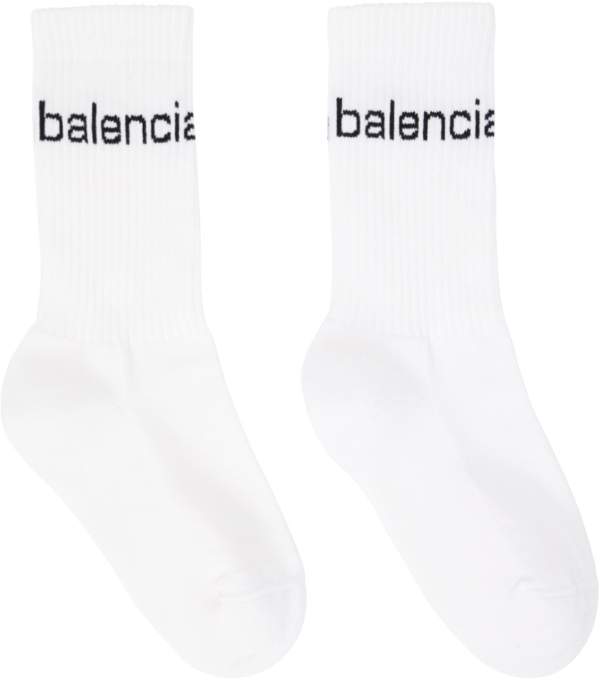 Photo: Balenciaga White Bal.Com Socks