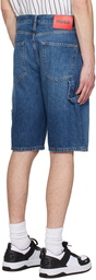 Hugo Blue Faded Denim Shorts