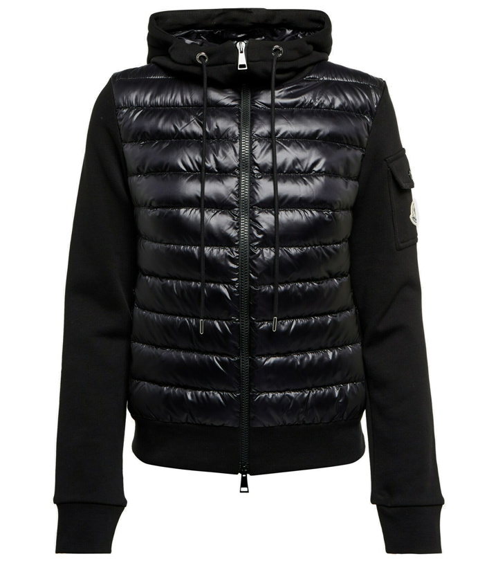 Photo: Moncler - Down-paneled jersey zip-up hoodie