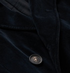 Massimo Alba - Double-Breasted Cotton-Velvet Overcoat - Men - Midnight blue