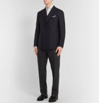 Boglioli - Black Unstructured Double-Breasted Virgin Wool-Hopsack Blazer - Black