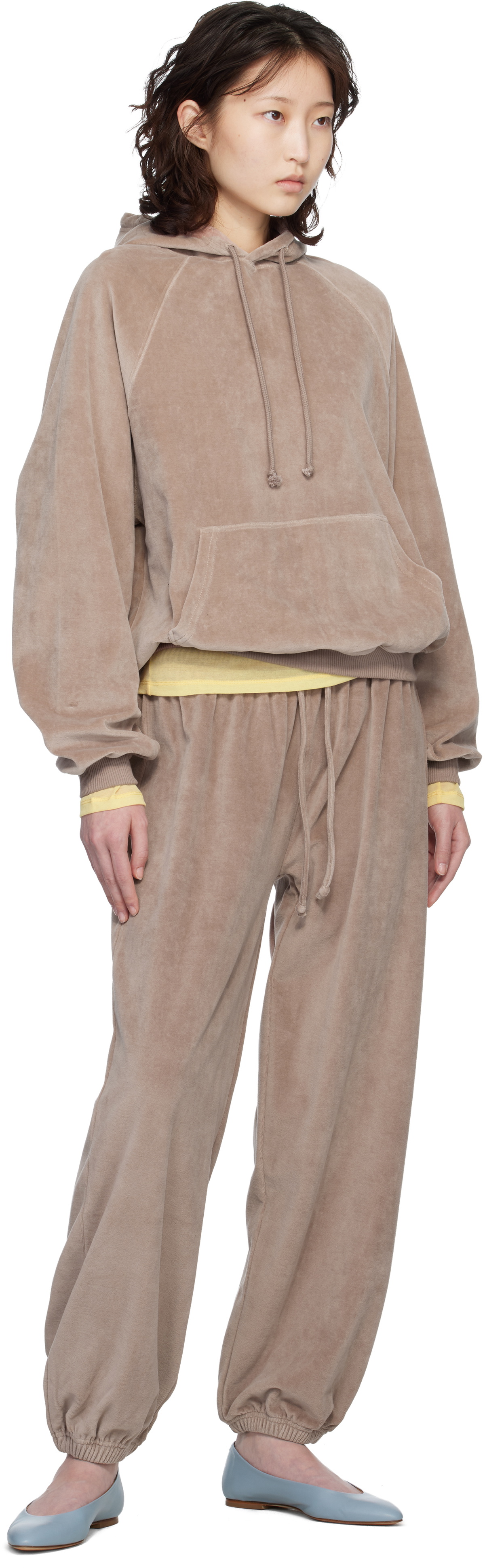 Baserange Taupe Velour Pillow Sweatpants
