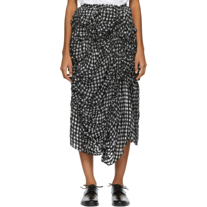 Chika Kisada Black and White Ruched Skirt