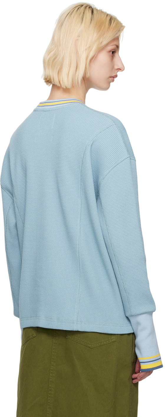Nicholas Daley Blue Crewneck Long Sleeve T-Shirt