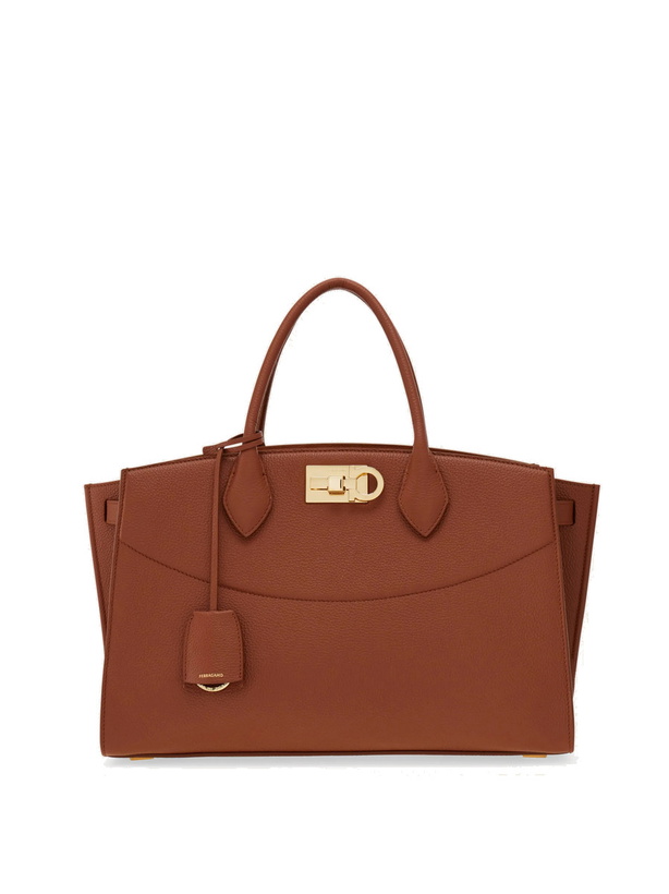 Photo: Ferragamo Womens New Ferragamo Studio Soft bag (L) in Brown
