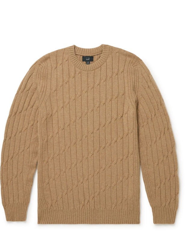 Photo: Dunhill - Cable-Knit Cashmere Sweater - Brown