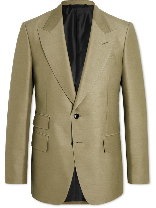 Photo: TOM FORD - Shelton Slim-Fit Wool and Silk-Blend Suit Jacket - Green