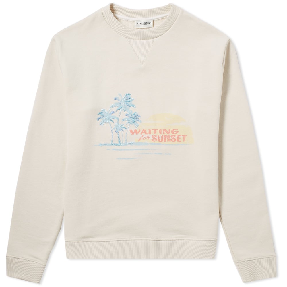 Saint Laurent Embroidered Palm Tree Sunset Crew Sweat Saint Laurent