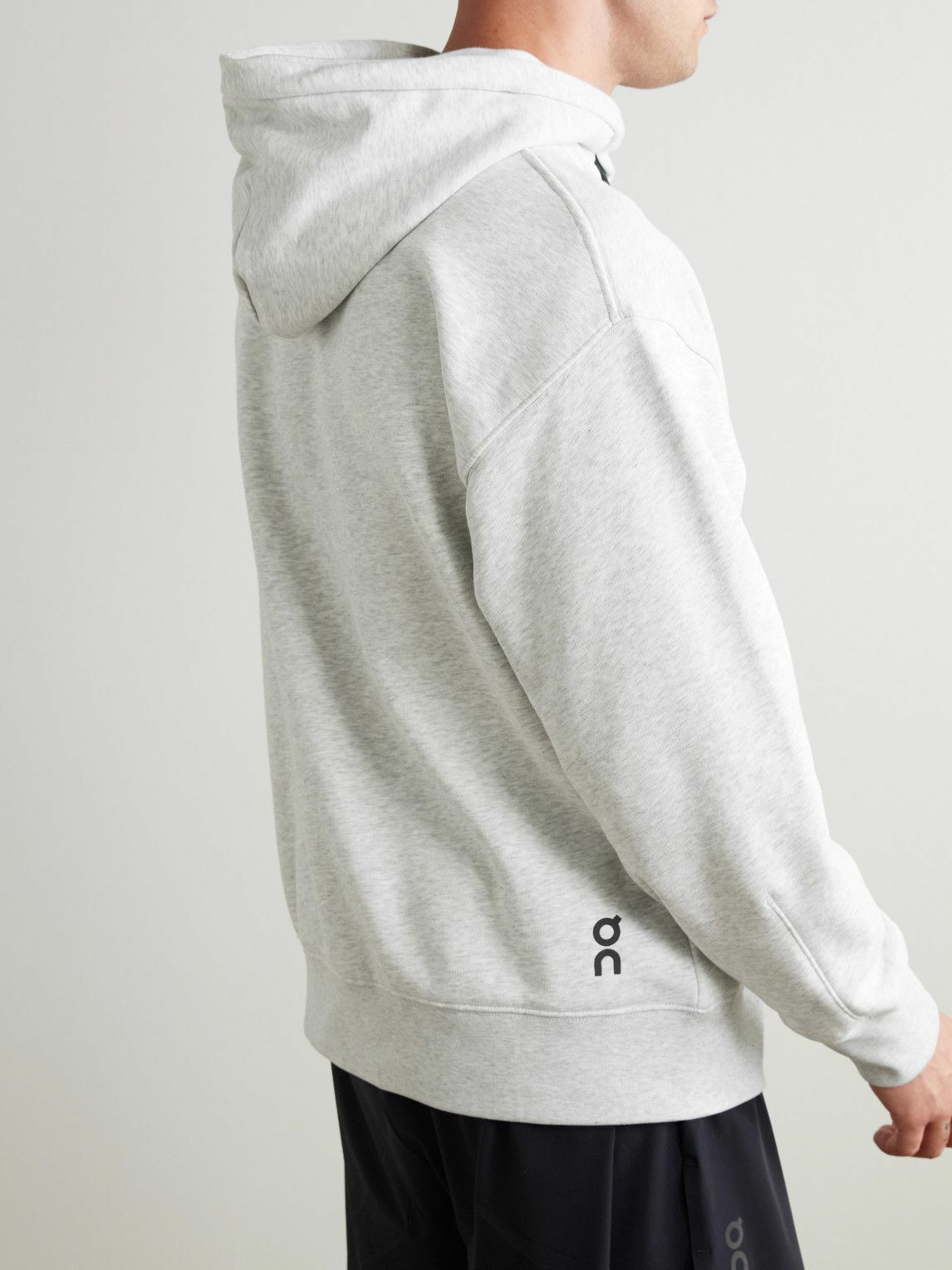 ON - Club Logo-Print Organic Cotton-Blend Jersey Hoodie - Gray
