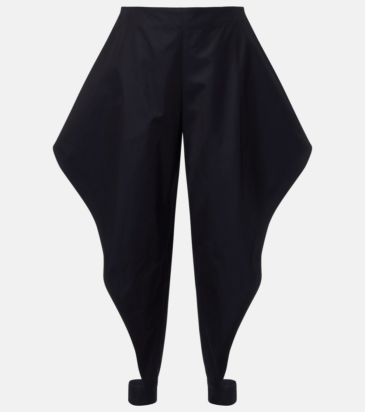 Alaïa Ruffled cotton gabardine tapered pants