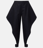 Alaïa Ruffled cotton gabardine tapered pants