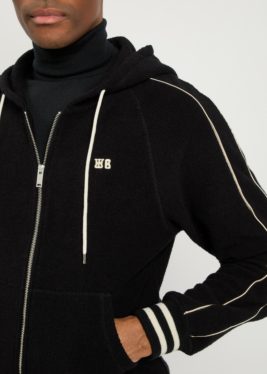 Wales Bonner Prince Hooded Cotton-blend Jumper Black