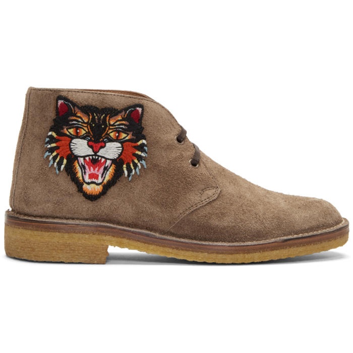 Photo: Gucci Tan Angry Cat Moreau Desert Boots