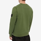 Stone Island Men's Brushed Cotton Crew Neck Sweat in Olive