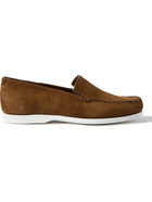 Manolo Blahnik - Monaco Suede Loafers - Brown