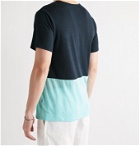 Onia - Chad Colour-Block Linen-Blend T-Shirt - Blue