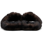 Balenciaga Brown Furry Slides