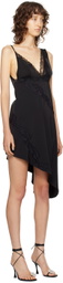 VAILLANT Black Asymmetrical Midi Dress