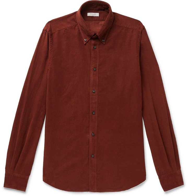 Photo: Boglioli - Slim-Fit Button-Down Collar Cotton-Corduroy Shirt - Red