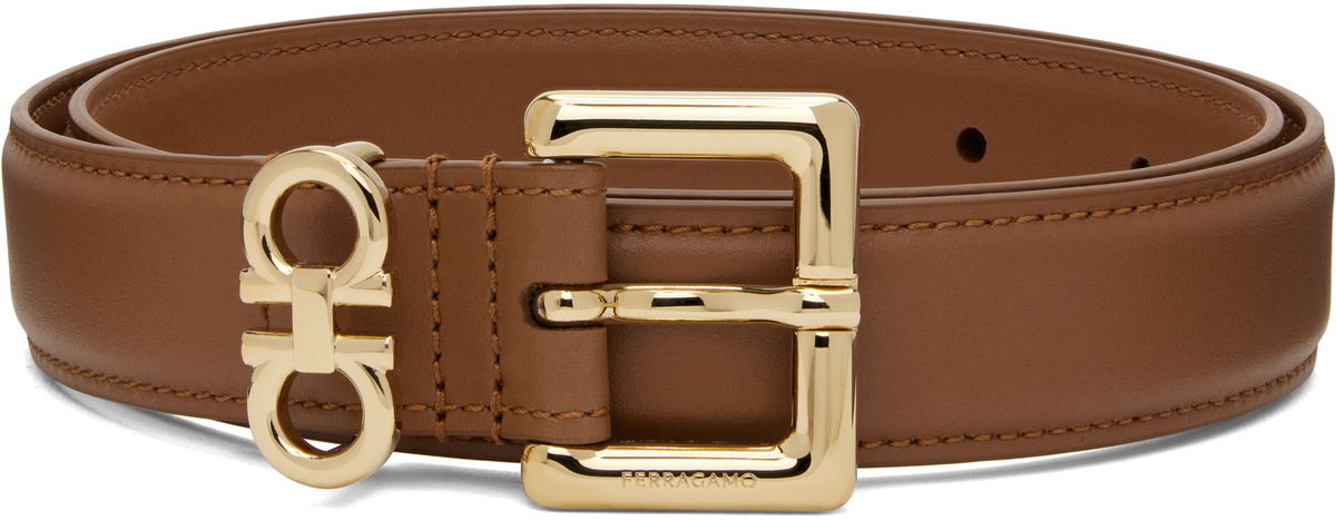 Ferragamo Sand Leather Reversible Belt Salvatore Ferragamo