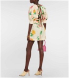 Alémais Floral high-rise linen shorts