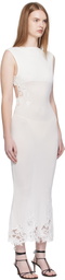 Christopher Esber White Hibiscus Embroidered Rib Midi Dress