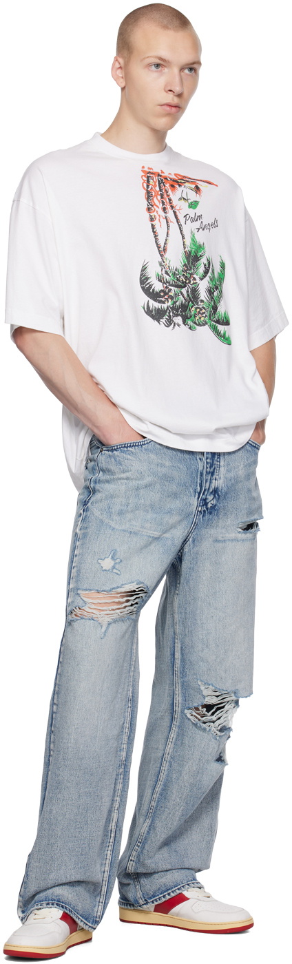 Rhude White & Red Rhecess Low Sneakers