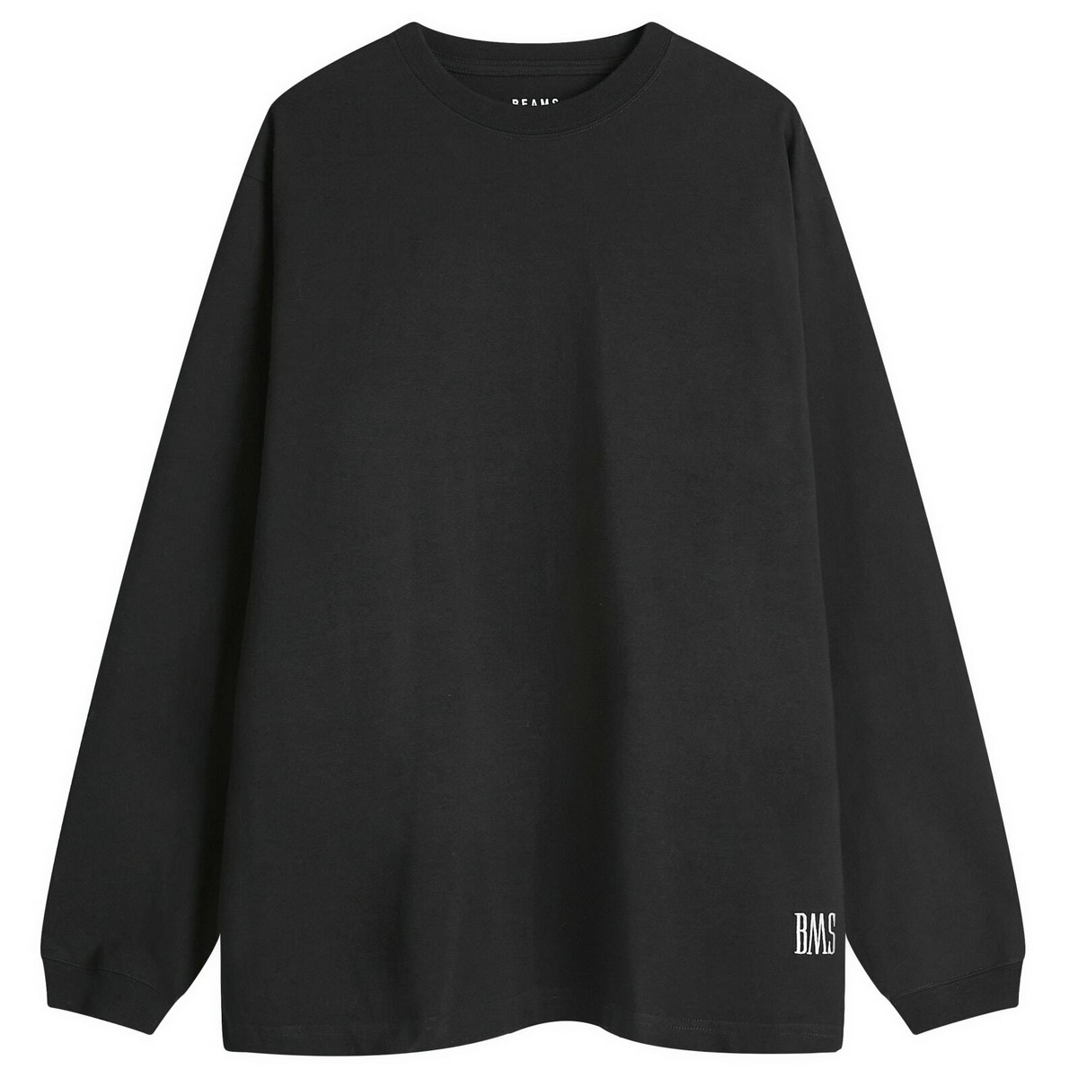 BEAMS Men's Mini Logo Long Sleeve T-Shirt in Black Beams Boy