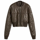 Rick Owens x Moncler Geocamo Cropped Leather Jacket in Dark Dust