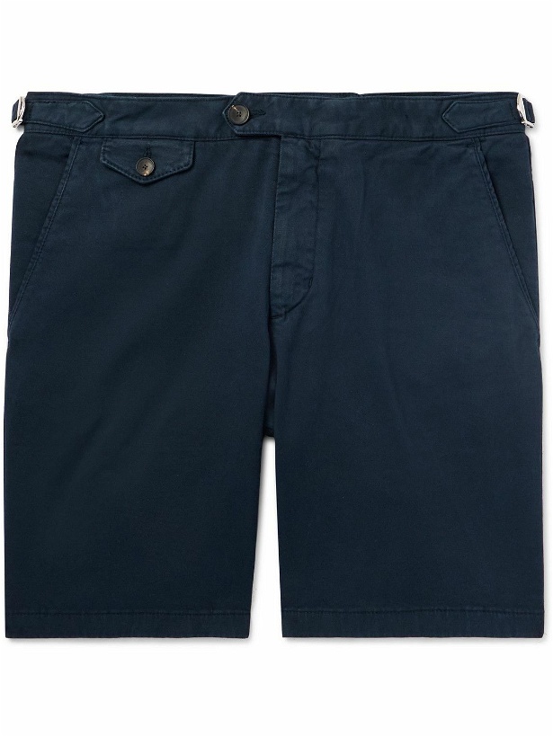 Photo: Mr P. - Straight-Leg Organic Cotton-Blend Twill Bermuda Shorts - Blue